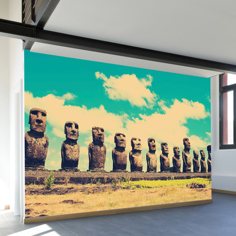 Easter Island Wall Mural Decal (100"L x 100"W)