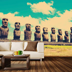 Easter Island Wall Mural Decal (100"L x 100"W)