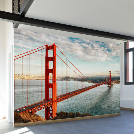 Golden Gate Bridge Wall Mural Decal (100"L x 100"W)