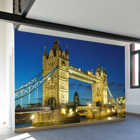 London Tower Bridge Wall Mural Decal (100"L x 100"W)