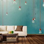 Red Edison Wall Mural Decal (100"L x 100"W)