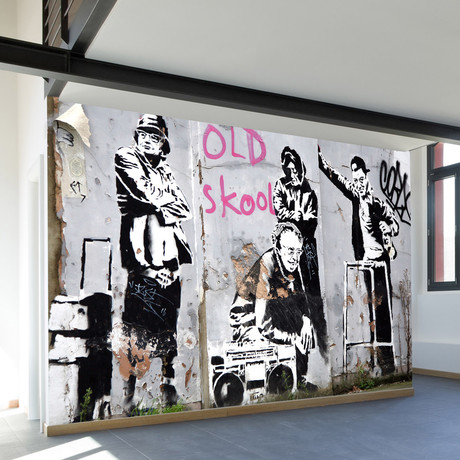 The Literal Old School Wall Mural Decal (100"L x 100"W)