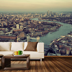 The River Thames Wall Mural Decal (100"L x 100"W)