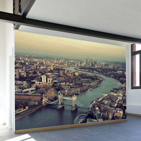 The River Thames Wall Mural Decal (100"L x 100"W)