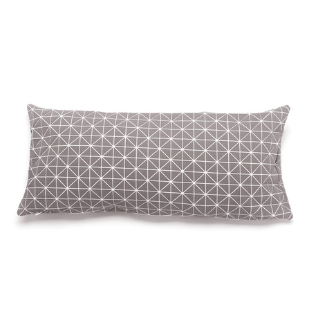 Geo Origami Pillow Cover // Grey (24''L x 12''H)