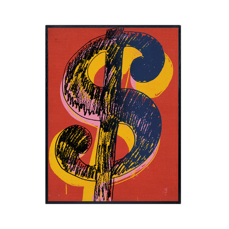 Dollar Sign, 1981 // Black And Yellow On Red (11"L x 8.5"H x 2"D)