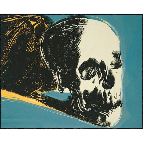 Skull, 1976 // Yellow On Teal (8.5"L x 10.5"H x 2"D)