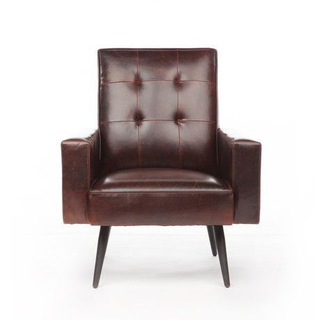 Stark Leather Chair // Brompton Brown