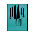 Knives, c. 1981-82 // Aqua (21"L x 18.5"H x 2"D)