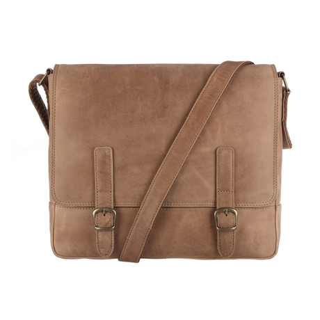 Postie Natural Veg-Tanned Leather Satchel // Stone