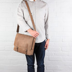 Postie Natural Veg-Tanned Leather Satchel // Stone