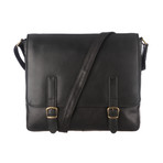 Postie Natural Veg-Tanned Leather Satchel // Raven