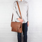 Baker Natural Veg-Tanned Leather Satchel // Chestnut