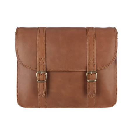 Hove Natural Veg-Tanned Leather Small Satchel // Chestnut