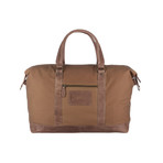 Monty Waxed Canvas + Earth Leather Holdall