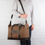 Monty Waxed Canvas + Dark Leather Holdall