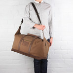 Monty XL Waxed Canvas + Earth Leather Large Holdall