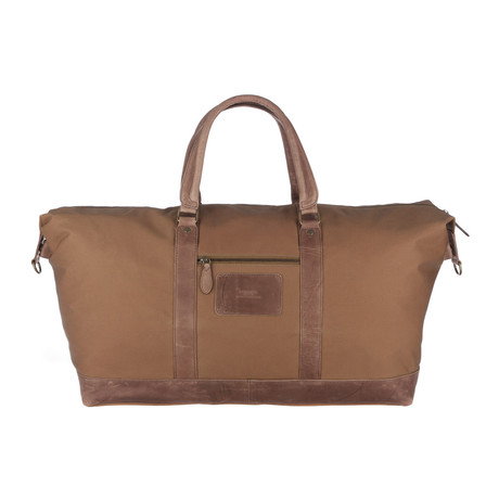 Monty XL Waxed Canvas + Earth Leather Large Holdall