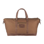 Monty XL Waxed Canvas + Earth Leather Large Holdall