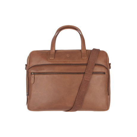 Stockbridge Natural Veg-Tanned Leather Laptop Bag // Chestnut