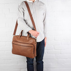 Stockbridge Natural Veg-Tanned Leather Laptop Bag // Chestnut