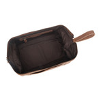 Wasdale Natural Veg-Tanned Leather Framed Wash Bag // Chestnut