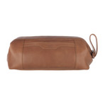 Wasdale Natural Veg-Tanned Leather Framed Wash Bag // Chestnut