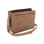 Darwin Natural Veg-Tanned Leather Messenger Bag // Stone