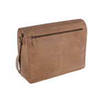 Darwin Natural Veg-Tanned Leather Messenger Bag // Stone