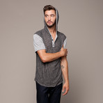 Hooded Henley // Grey/Charcoal (M)