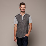 Hooded Henley // Grey/Charcoal (M)