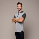 Hooded Henley // Grey/Black (2XL)