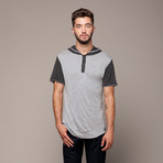Hooded Henley // Grey/Black (2XL)