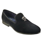 Brushed Velvet Skulled Loafer // Black (UK: 11)