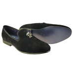 Brushed Velvet Skulled Loafer // Black (UK: 11)