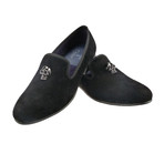 Brushed Velvet Skulled Loafer // Black (UK: 11)