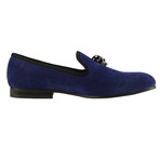 Brushed Velvet Skulled Loafer // Blue (UK: 12)