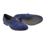 Brushed Velvet Skulled Loafer // Blue (UK: 12)