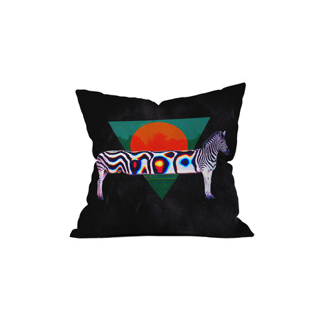 Zebra Distorted Throw Pillow (18" x 18")