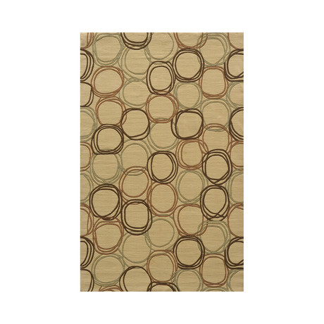 Gold Triple Ring Rug (5'L x 8'W)