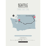 Zombie Safe Zone Map // Seattle (Steel Blue)