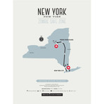 Zombie Safe Zone Map // New York (Steel Blue)
