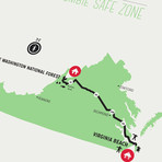 Zombie Safe Zone Map // Virginia Beach (Steel Blue)