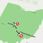 Zombie Safe Zone Map // Columbus (Steel Blue)