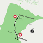Zombie Safe Zone Map // Minneapolis (Steel Blue)