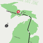 Zombie Safe Zone Map // Detroit (Steel Blue)