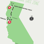 Zombie Safe Zone Map // San Francisco (Steel Blue)