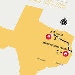 Zombie Safe Zone Map // Dallas (Steel Blue)
