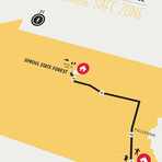 Zombie Safe Zone Map // Philadelphia (Steel Blue)