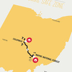 Zombie Safe Zone Map // Columbus (Steel Blue)
